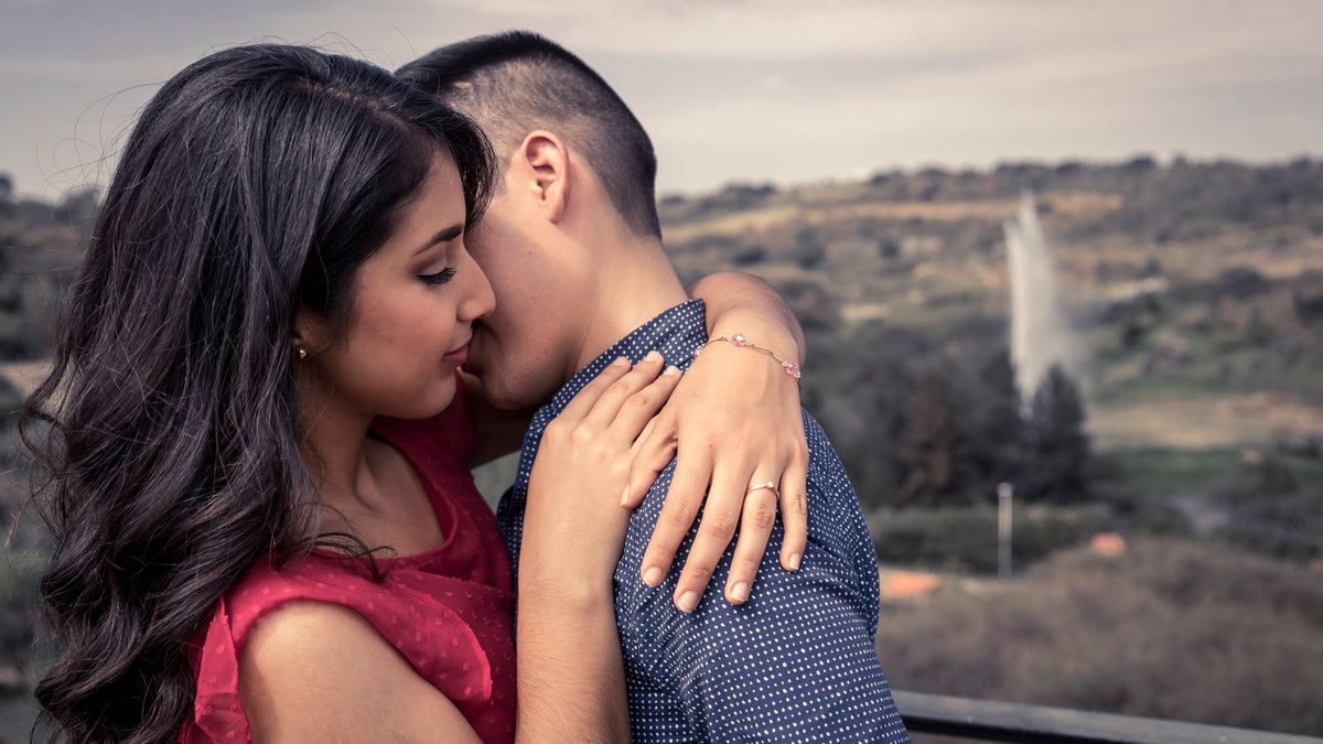 A loving couple embracing