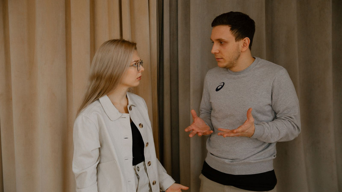 A couple in earnest conversation