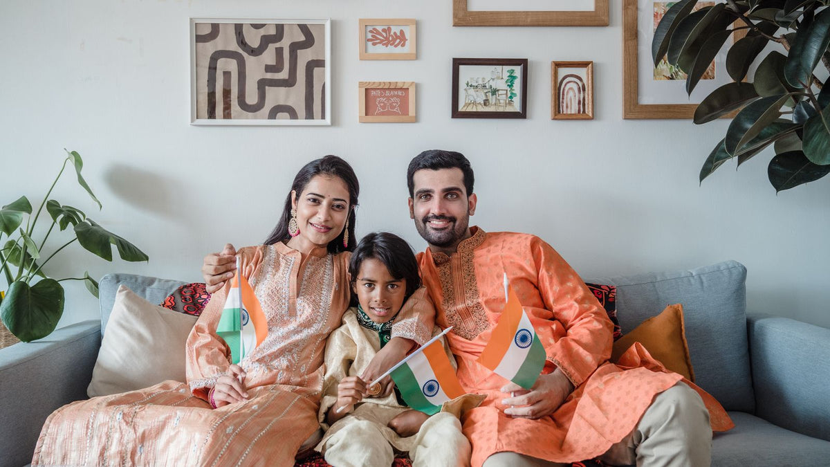 An Indian family together at home
